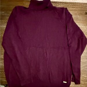 Calvin Klein Womens Rich Burgundy Turtleneck Sweater